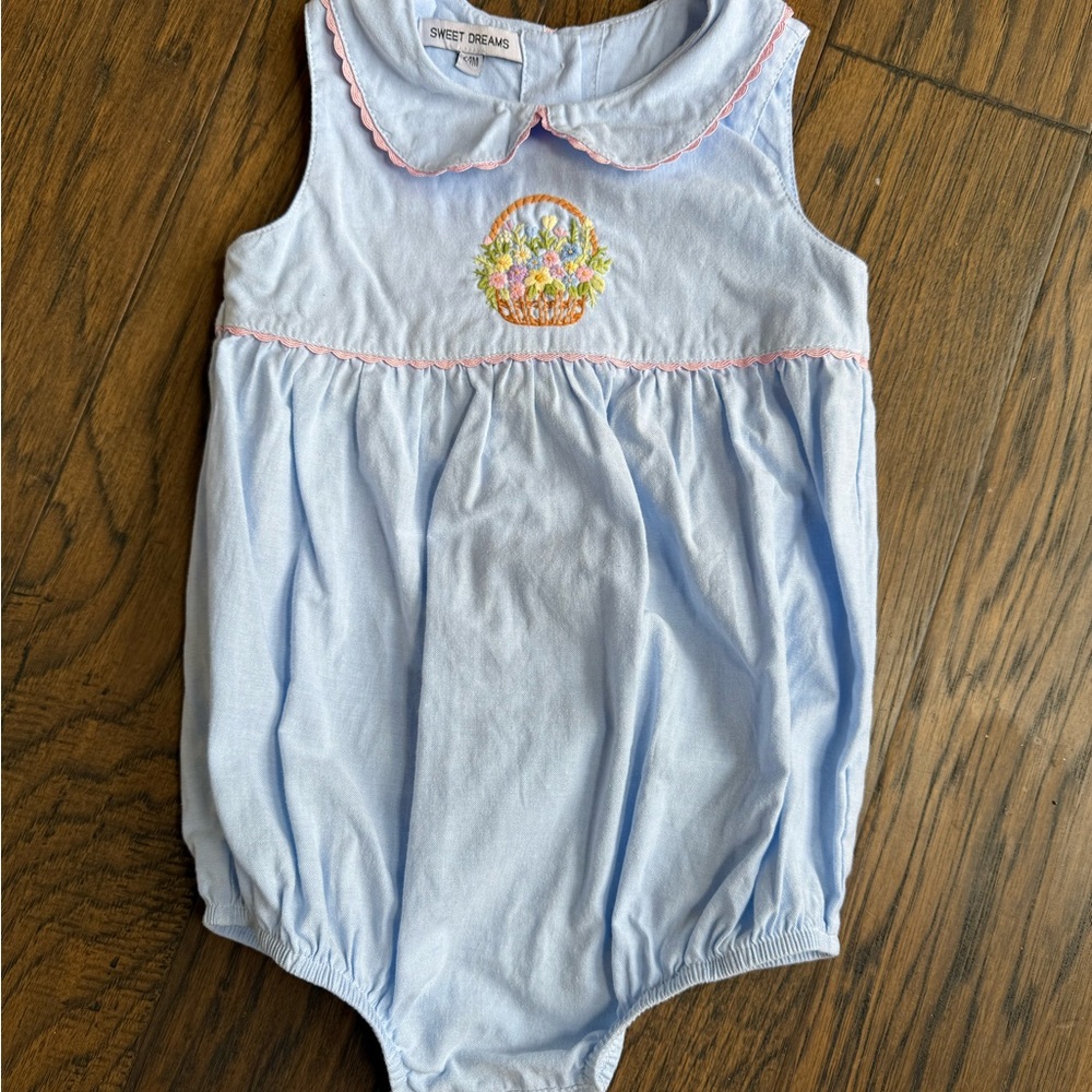 Sweet Dreams Blue and Pink Bodysuit with Sleeveless Design